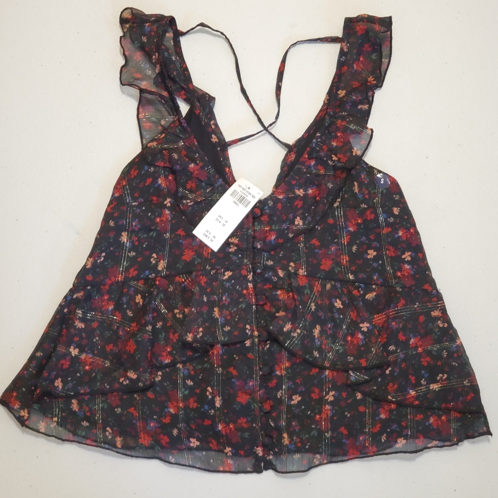 Abercrombie V-neck Ruffle Tank